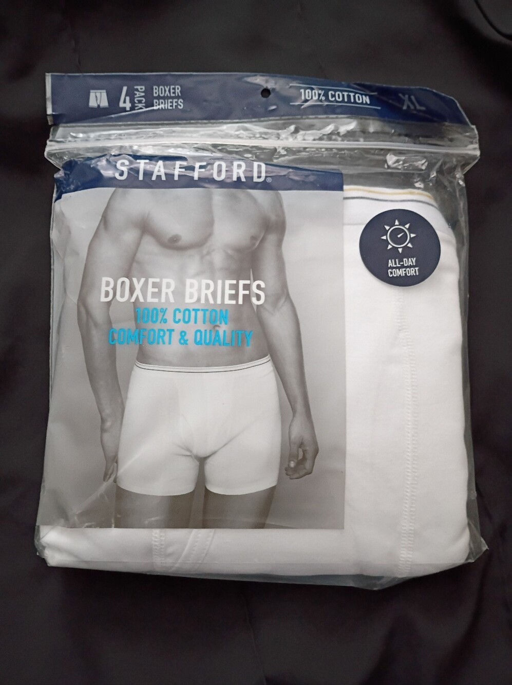 Men's STAFFORD BOXER BRIEFS XL White New Pack of 4 NWT Underwear